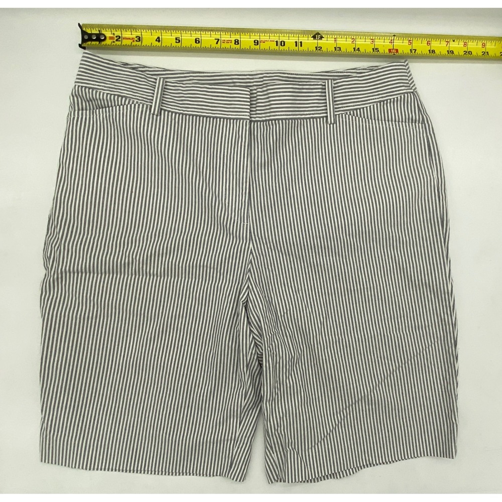 Talbots White and Navy Pinstripe Bermuda Shorts - Picture 4 of 9
